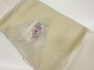 食器に桔梗・草花模様織出し名古屋帯